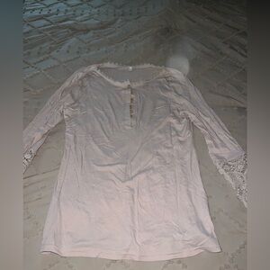 NWOT Cream Colored Henley Top